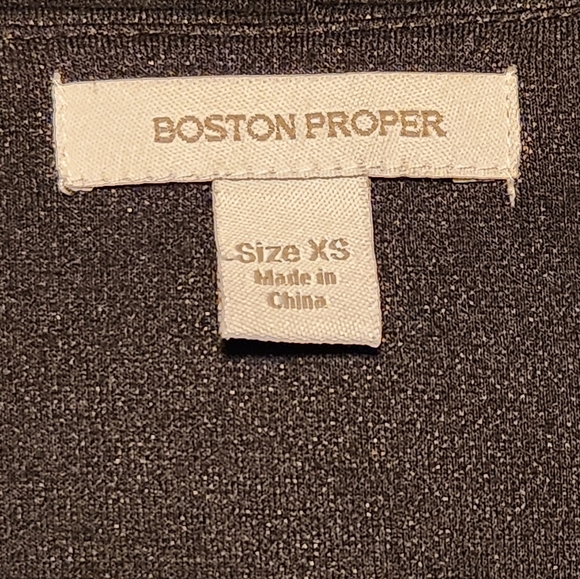 Boston Proper Black Side Ruched Pull on Midi Dress Size XS Career Office - Picture 5 of 7